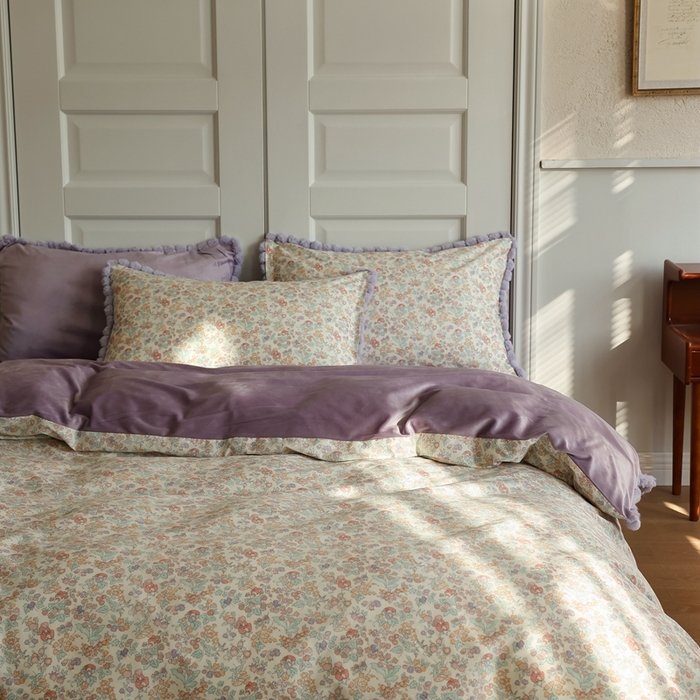 91家纺网 家纺一手货源 找家纺 棉眠 2024新款棉加绒毛球款四件套第二批 美琪（棉加绒）