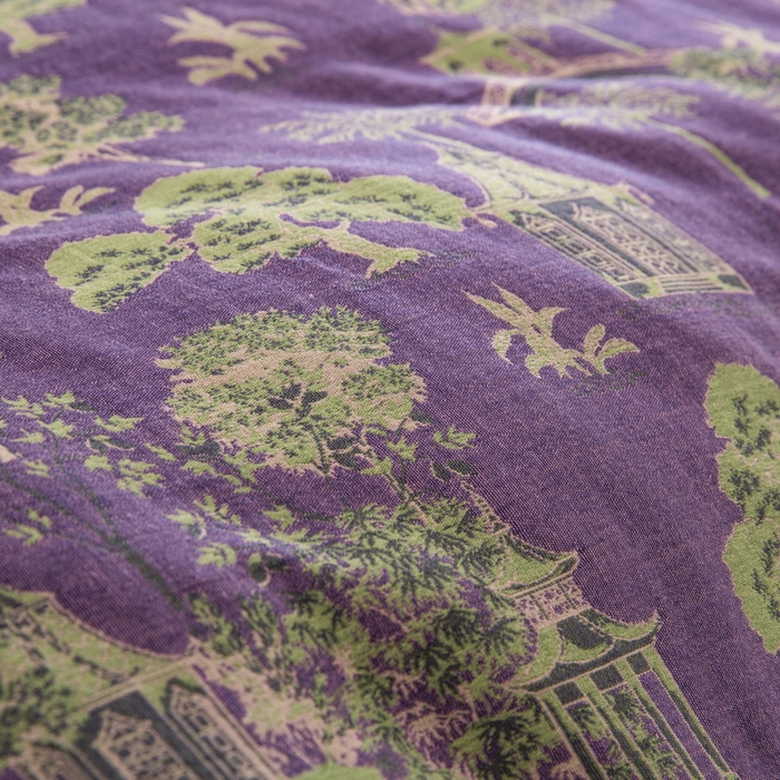 91家纺网 家纺一手货源 找家纺 鲁爱 2025新款全棉色织双层纱纽扣款四件套 蓝调-紫