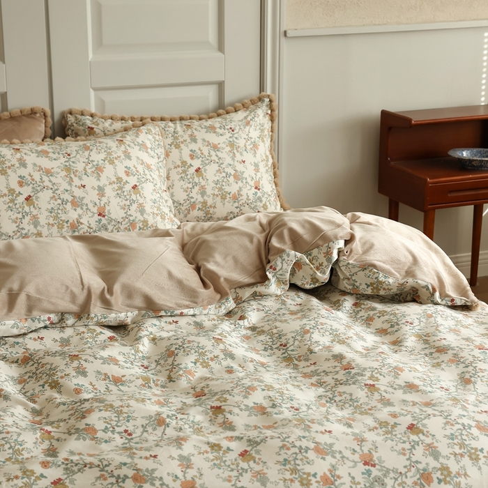 91家纺网 家纺一手货源 找家纺 棉眠 2024新款棉加绒毛球款四件套第二批 秋茗（棉加绒）