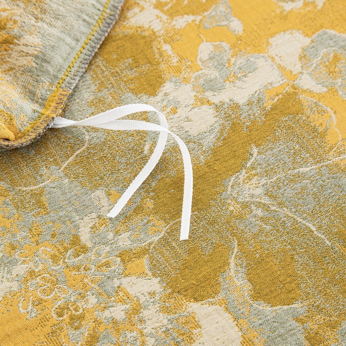 91家纺网 家纺一手货源 找家纺 鲁爱 2025新款全棉色织双层纱纽扣款四件套 流光溢彩-黄