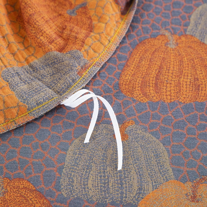 91家纺网 家纺一手货源 找家纺 鲁爱 2025新款全棉色织双层纱纽扣款四件套 南瓜-兰