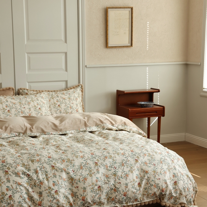 91家纺网 家纺一手货源 找家纺 棉眠 2024新款棉加绒毛球款四件套第二批 秋茗（棉加绒）