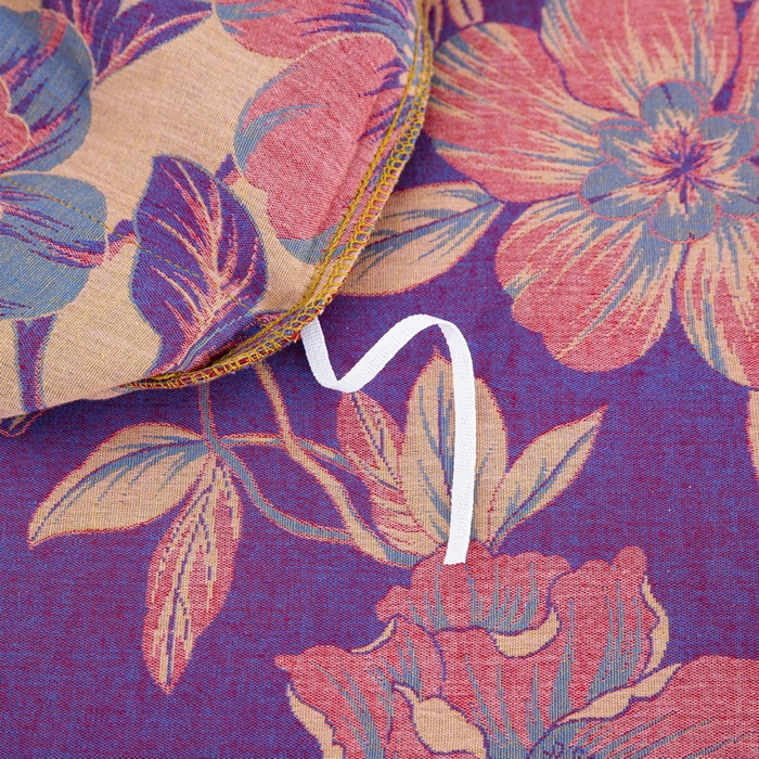 91家纺网 家纺一手货源 找家纺 鲁爱 2025新款全棉色织双层纱纽扣款四件套 花开时节-紫