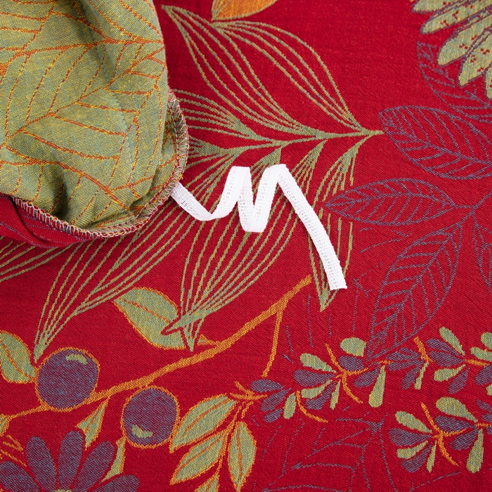 91家纺网 家纺一手货源 找家纺 鲁爱 2025新款全棉色织双层纱纽扣款四件套 花开半夏-红