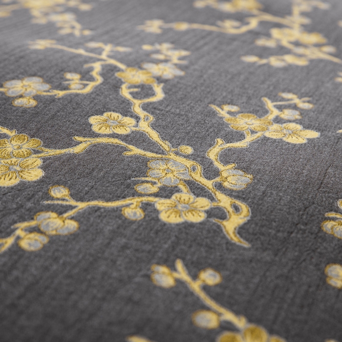 91家纺网 家纺一手货源 找家纺 鲁爱 2025新款全棉色织双层纱纽扣款四件套 梅醉春秋-黑金