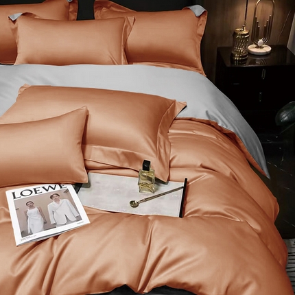 91家纺网 家纺一手货源 找家纺 未来家居 2024新款100S长绒棉丽姿四件套 丽姿-奢橙