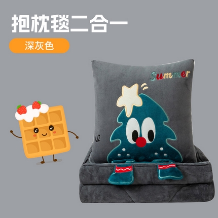 91家纺网 家纺一手货源 找家纺 （总）雷娜家居 2025款加厚牛奶绒奶油小松树抱枕被