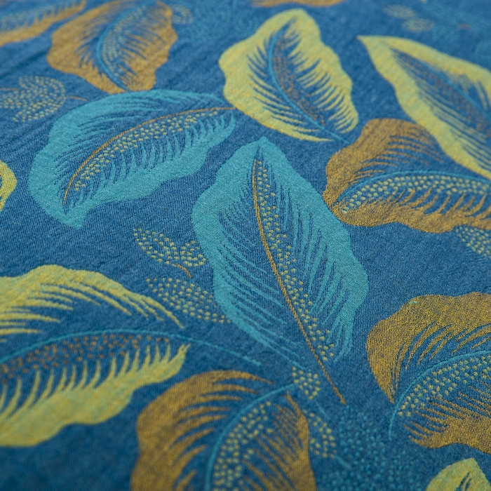 91家纺网 家纺一手货源 找家纺 鲁爱 2025新款全棉色织双层纱纽扣款四件套 叶语柔情-兰