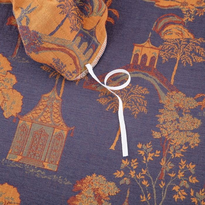 91家纺网 家纺一手货源 找家纺 鲁爱 2025新款全棉色织双层纱纽扣款四件套 蓝调-深兰