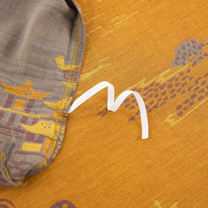 91家纺网 家纺一手货源 找家纺 鲁爱 2025新款全棉色织双层纱纽扣款四件套 逸彩之林-黄