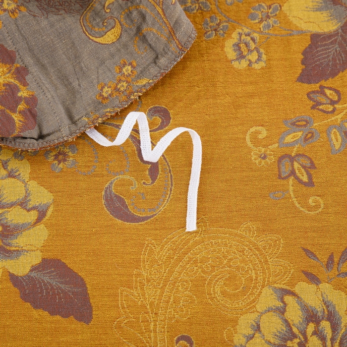 91家纺网 家纺一手货源 找家纺 鲁爱 2025新款全棉色织双层纱纽扣款四件套 陌上花开-黄