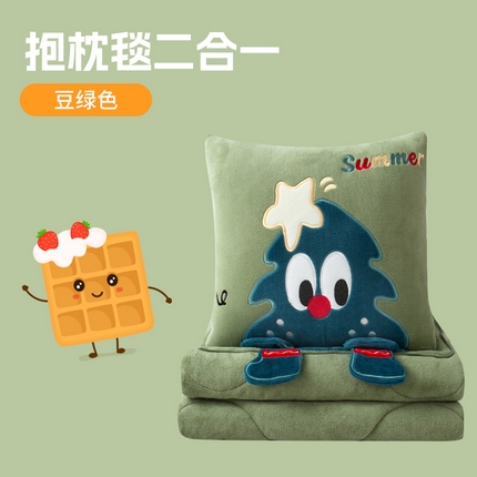 91家纺网 家纺一手货源 找家纺 （总）雷娜家居 2025款加厚牛奶绒奶油小松树抱枕被