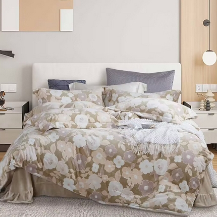 （总）未来家居 2024新款雕花绒印花四件套