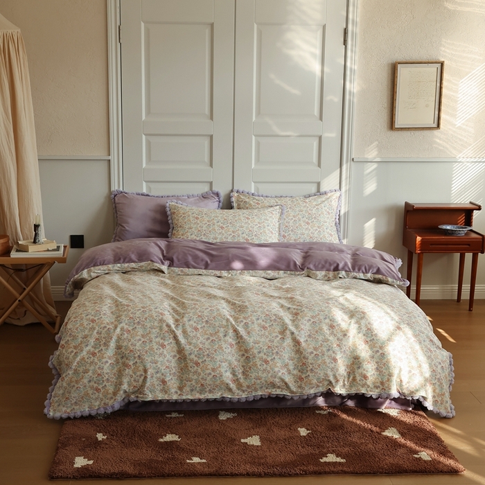 91家纺网 家纺一手货源 找家纺 棉眠 2024新款棉加绒毛球款四件套第二批 美琪（棉加绒）