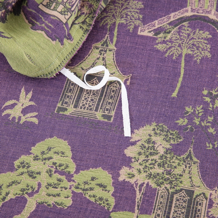 91家纺网 家纺一手货源 找家纺 鲁爱 2025新款全棉色织双层纱纽扣款四件套 蓝调-紫