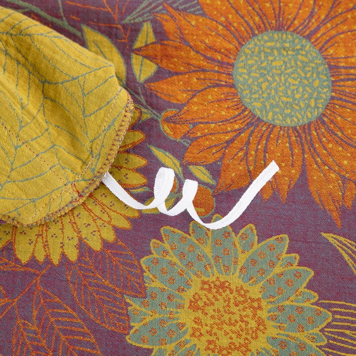 91家纺网 家纺一手货源 找家纺 鲁爱 2025新款全棉色织双层纱纽扣款四件套 花开半夏-紫罗兰