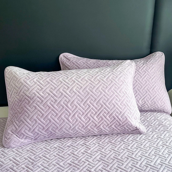 91家纺网 家纺一手货源 找家纺 恋绒家纺 2025新款高克重240克宝宝绒床盖一面绒一面棉床罩 优雅紫