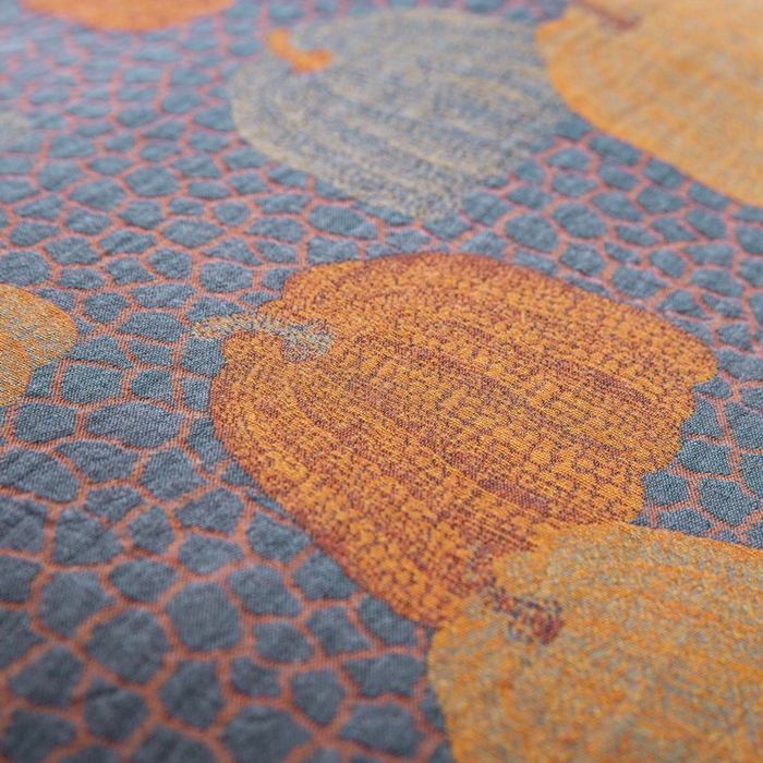 91家纺网 家纺一手货源 找家纺 鲁爱 2025新款全棉色织双层纱纽扣款四件套 南瓜-兰