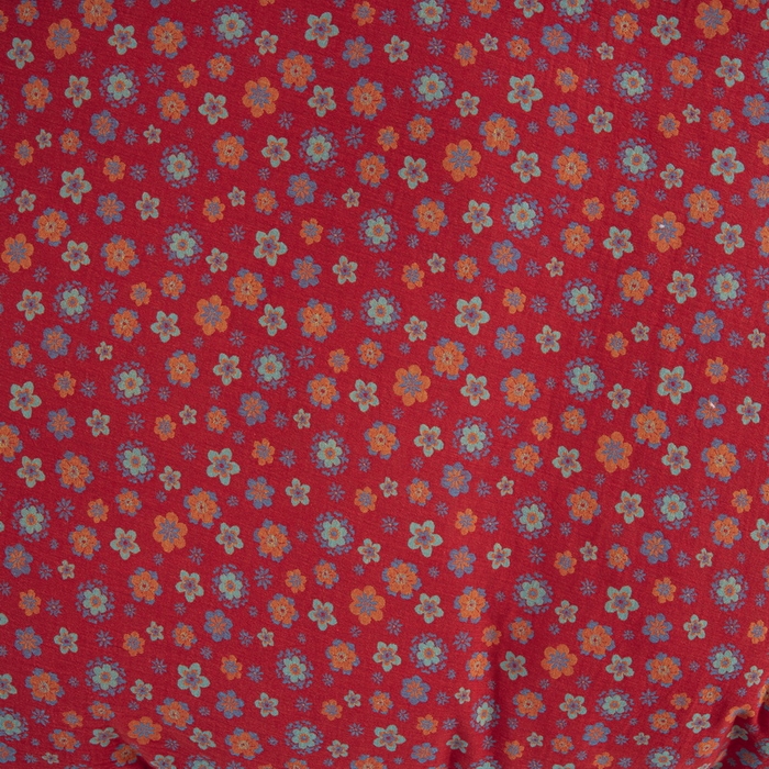 91家纺网 家纺一手货源 找家纺 鲁爱 2025新款全棉色织双层纱纽扣款四件套 花香四溢-红