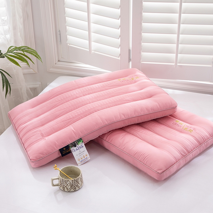 91家纺网 家纺一手货源 找家纺 佳尚枕芯 2024新款蚕丝乳胶功能低枕枕头枕芯 蚕丝乳胶低枕-粉色