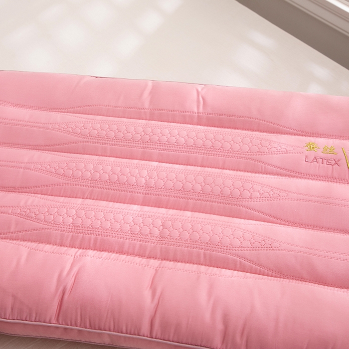 91家纺网 家纺一手货源 找家纺 佳尚枕芯 2024新款蚕丝乳胶功能低枕枕头枕芯 蚕丝乳胶低枕-粉色