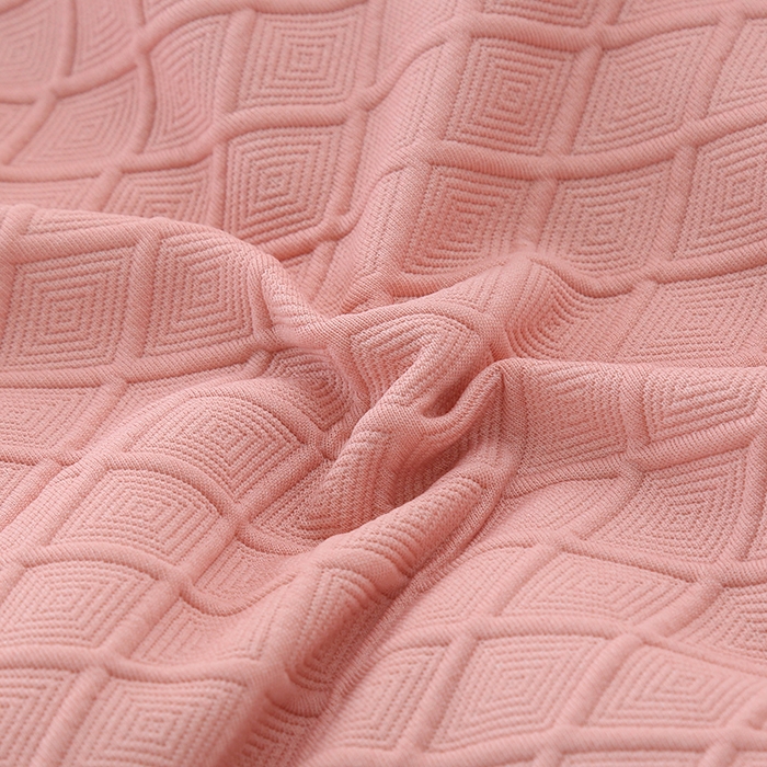 91家纺网 家纺一手货源 找家纺 琪宝阁 2024新款莫代尔针织棉美 容床罩套件-华夫格 粉色