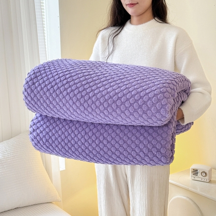 91家纺网 家纺一手货源 找家纺 （总）丹本家纺 2025新款舒棉绒法兰绒提花豆豆塔芙绒按摩感盖毯毛毯 