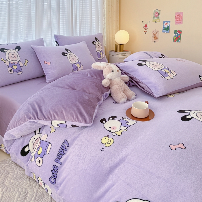 91家纺网 家纺一手货源 找家纺 仟网汇 2024直播爆款跑量牛奶绒四件套 乐淘淘