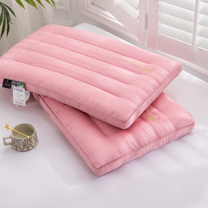 91家纺网 家纺一手货源 找家纺 佳尚枕芯 2024新款蚕丝乳胶功能低枕枕头枕芯 蚕丝乳胶低枕-粉色