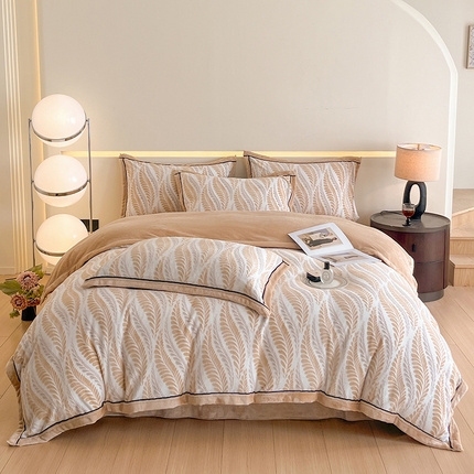 91家纺网 家纺一手货源 找家纺 （总）民新家纺 2025新款雕花牛奶绒四件套