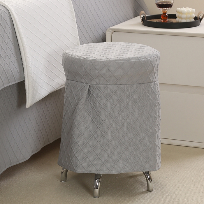 91家纺网 家纺一手货源 找家纺 琪宝阁 2024新款莫代尔针织棉美 容床罩套件-华夫格 灰色