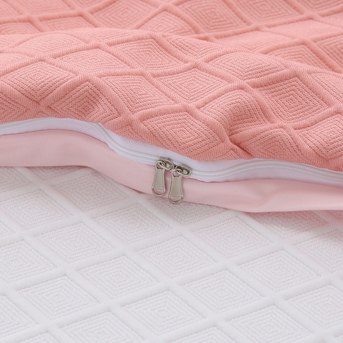 91家纺网 家纺一手货源 找家纺 琪宝阁 2024新款莫代尔针织棉美 容床罩套件-华夫格 粉色