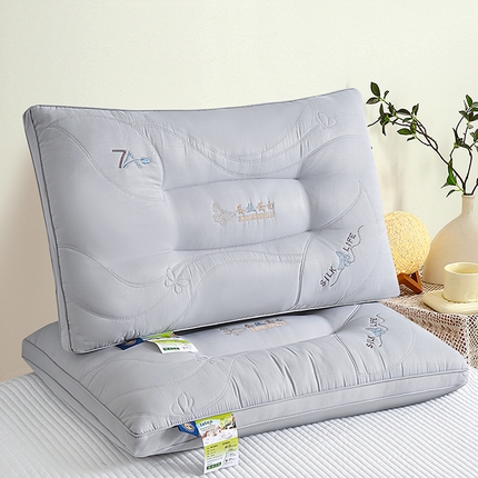 佳尚枕芯 2024新款蚕丝乳胶护颈枕枕头枕芯 蚕丝乳胶枕灰色