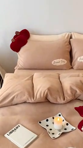 91家纺网 家纺一手货源 找家纺 朗莎家纺 2024新款230g高克重贴布绣牛奶绒四件套 幸运公主