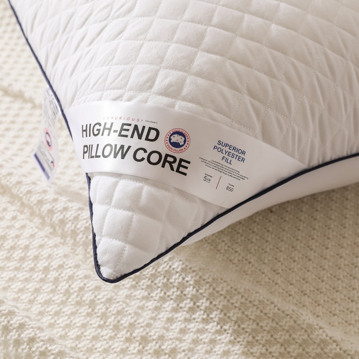 91家纺网 家纺一手货源 找家纺 （总）佳尚枕芯 2025新款单边立体绗绣方格枕枕头枕芯