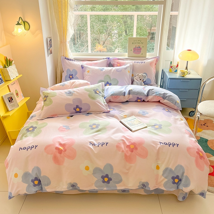 91家纺网 家纺一手货源 找家纺 绵庭家纺 2024新款全棉印花四件套 云锦