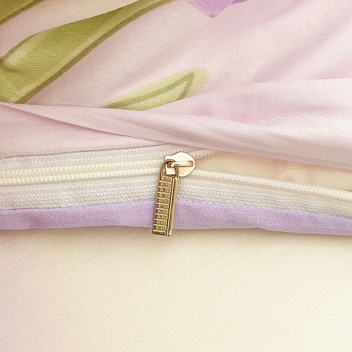 91家纺网 家纺一手货源 找家纺 绵庭家纺 2024新款全棉印花四件套 丛林小兔 紫