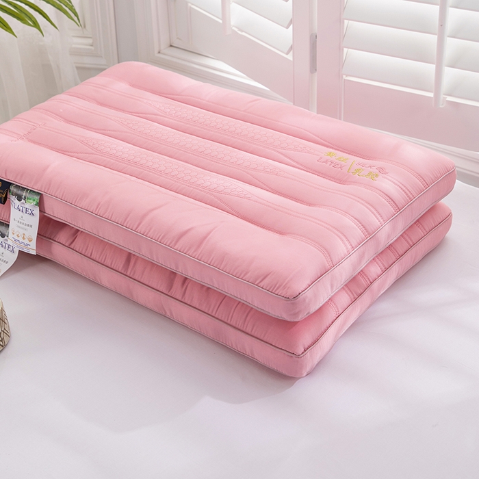 91家纺网 家纺一手货源 找家纺 佳尚枕芯 2024新款蚕丝乳胶功能低枕枕头枕芯 蚕丝乳胶低枕-粉色