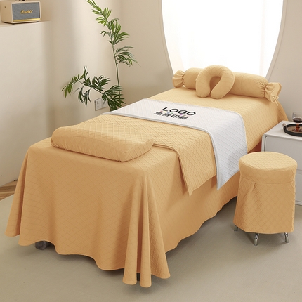 91家纺网 家纺一手货源 找家纺 （总）琪宝阁 2024新款莫代尔针织棉美 容床罩套件-华夫格