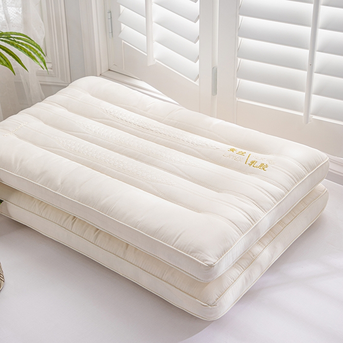 91家纺网 家纺一手货源 找家纺 佳尚枕芯 2024新款蚕丝乳胶功能低枕枕头枕芯 蚕丝乳胶低枕-米黄