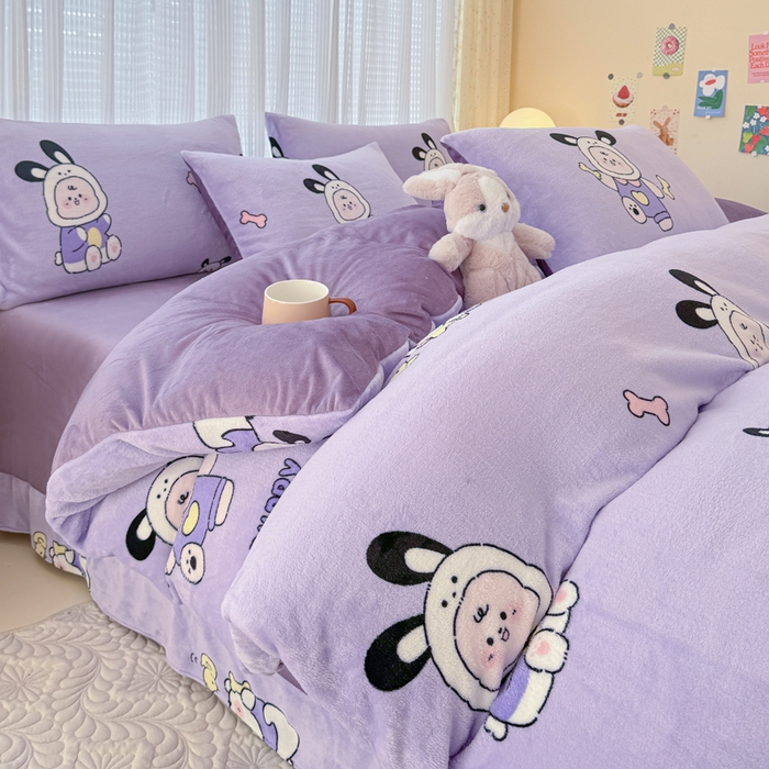 91家纺网 家纺一手货源 找家纺 仟网汇 2024直播爆款跑量牛奶绒四件套 乐淘淘