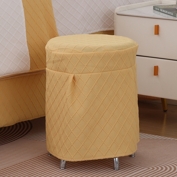 91家纺网 家纺一手货源 找家纺 琪宝阁 2024新款莫代尔针织棉美 容床罩套件-华夫格  黄色