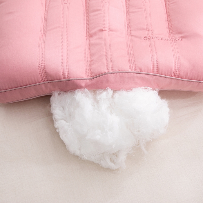 91家纺网 家纺一手货源 找家纺 佳尚枕芯 2024新款蚕丝乳胶功能低枕枕头枕芯 蚕丝乳胶低枕-粉色