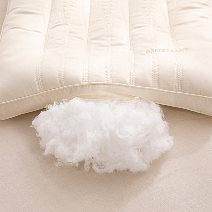 91家纺网 家纺一手货源 找家纺 佳尚枕芯 2024新款蚕丝乳胶功能低枕枕头枕芯 蚕丝乳胶低枕-米黄