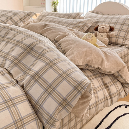 绵庭家纺 2024新款全棉印花四件套 夏洛克咖