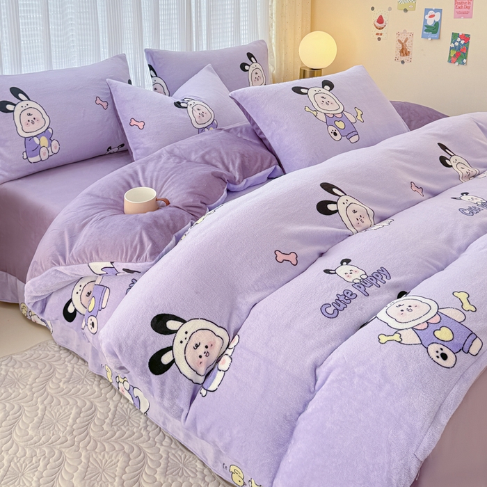 91家纺网 家纺一手货源 找家纺 仟网汇 2024直播爆款跑量牛奶绒四件套 乐淘淘