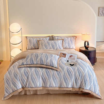 91家纺网 家纺一手货源 找家纺 （总）民新家纺 2025新款雕花牛奶绒四件套