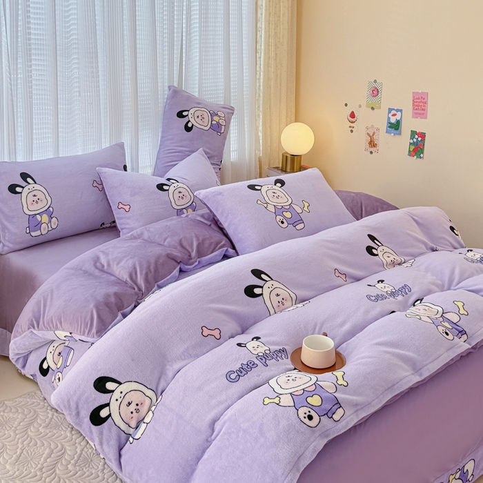 91家纺网 家纺一手货源 找家纺 仟网汇 2024直播爆款跑量牛奶绒四件套 乐淘淘