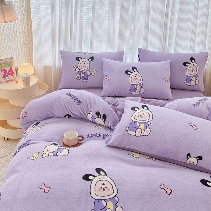 91家纺网 家纺一手货源 找家纺 仟网汇 2024直播爆款跑量牛奶绒四件套 乐淘淘