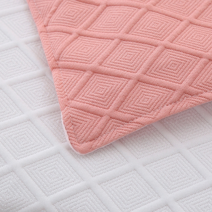 91家纺网 家纺一手货源 找家纺 琪宝阁 2024新款莫代尔针织棉美 容床罩套件-华夫格 粉色